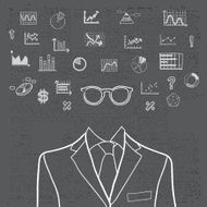 business man with black newspaper background Vector