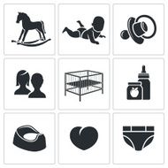 Raising a child Vector Icons Set