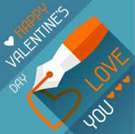 Happy Valentine&#039;s illustration in flat style N2