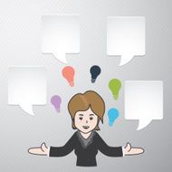 Business woman talk with speech bubble icon N2