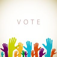 warm colorful up hands logo vector illustration vote N3