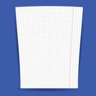 checkered notebook paper on blue background vector N4