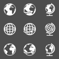 Vector Set of Globe Icons N6