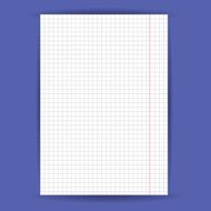 checkered notebook paper on blue background vector N5