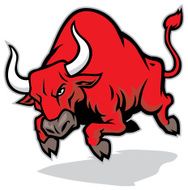 angry bull attack