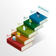 education infographic with colorful books element