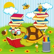 turtle reading book