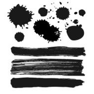 set of ink stains an lines