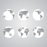 Set of globes World Map Vector N2