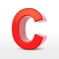 3d red letter C N6