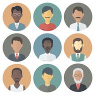 Icons Set of Persons Male Different Ethnic N3