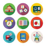 Set of vector colorful education icons in flat style N2