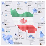 Dot And Flag Map Of Islamic Republic Iran Infographic Design