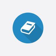 book Flat Blue Simple Icon with long shadow
