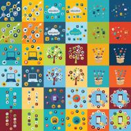 Flat concept set modern design with shadow education icons N50