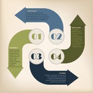 Infographic design with text on arrows