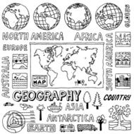 Geography doodles Hand drawn Vector illustration N2