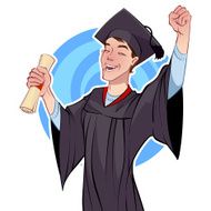 Joyful graduate with a diploma