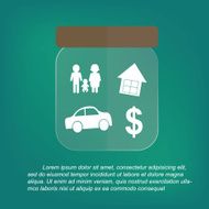 insurance in Glass jars - Life concept