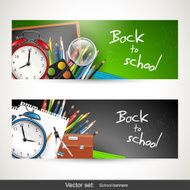Back to school - set of vector banners N2