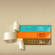 Show colorful paper roll for sales collections