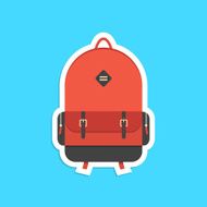 red backpack sticker with shadow