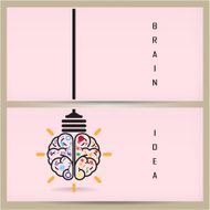 Creative brain Idea and light bulb banner concept