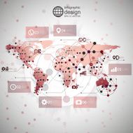 World map vector infographic design illustration for communication N3