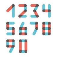 Numbers set modern style Icons Vector illustration N4