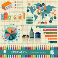 Education school infographics Set elements N12