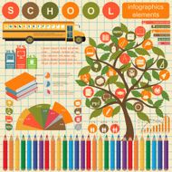 Education school infographics Set elements N13