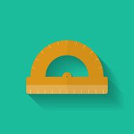 Protractor icon Flat style