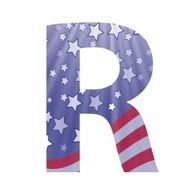american flag letter R