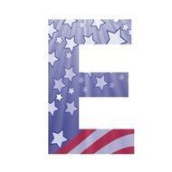 american flag letter E