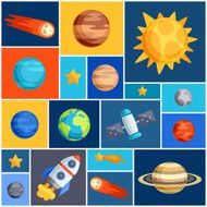 Background with solar system planets and celestial bodies N2