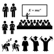Student School College University Stick Figure Pictogram