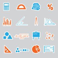 mathematics stickers set eps10