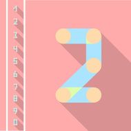 Numbers Icons set Vector flat design N3