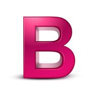 3d alphabet pink B
