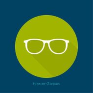 Geek glasses icon with long shadows