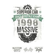 Emblem of the massive superior car in retro style