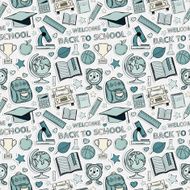 Sticker school pattern Themed design with different elements N2