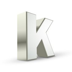 3d alphabet silver K N2