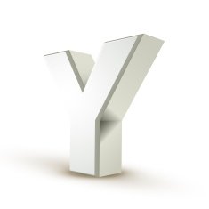 3d alphabet silver Y N2