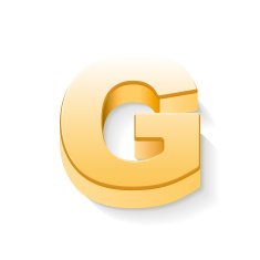 3d golden letter G N2