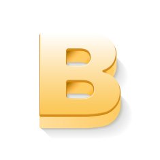 3d golden letter B N4