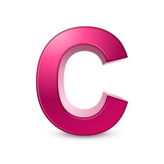 3d alphabet pink C
