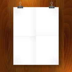 poster fold blank paper vector template