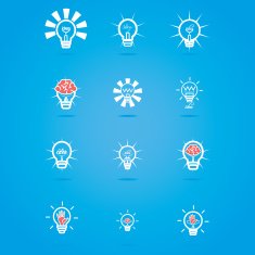 Vector Abstract Bulb Icons Isolated On Background N6
