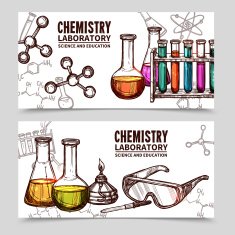 Chemistry Laboratory Sketch Banners N2
